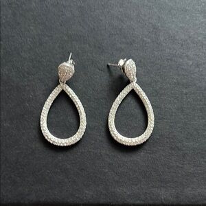Nadri Bridal Silver Teardrop Earrings